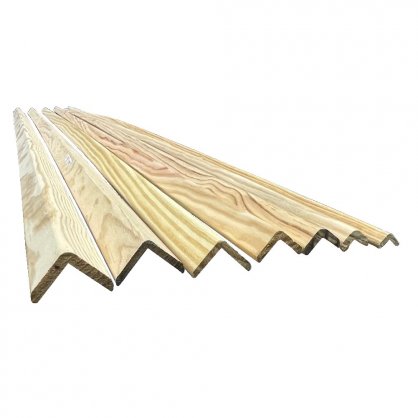 Baguettes d'angle en pin maritime 40x40 mm Long. 2,40 m