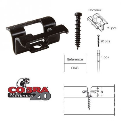 Clips invisibles Cobra pour terrasse composite et ip