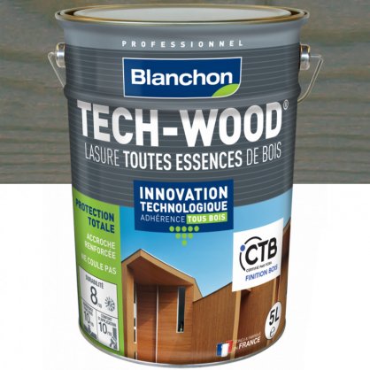 Lasure Tech-Wood Bois Gris satin 5L - BLANCHON