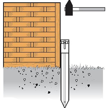 Pied de poteau jardin  enfoncer PPJET90