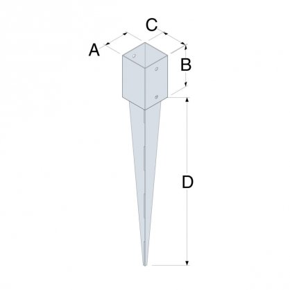 Pied de poteau jardin  enfoncer PPJET90