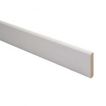 Plinthe MDF blanche avec bord arrondi 14x80 mm L. 2,40 m