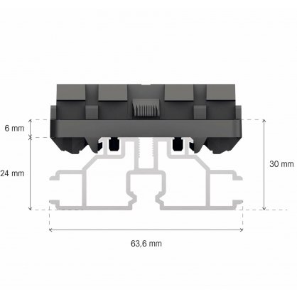 Rail PR24 GRAD de 32 clips pour 16 lames de 120 mm - Long. 1984 mm