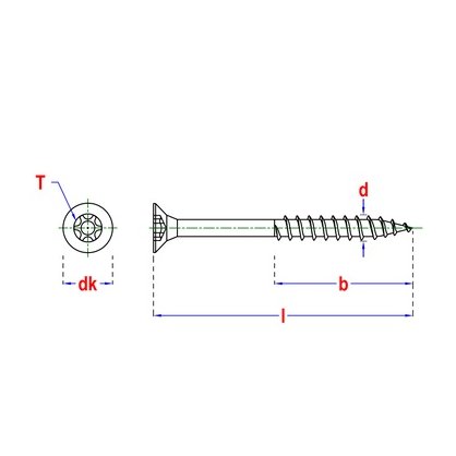 Vis terrasse A2 Inox  5x60 mm TX25