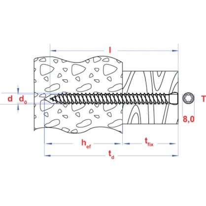 Vis bton 7,5x102 mm en acier