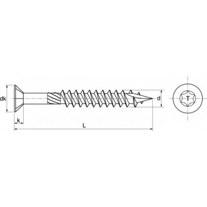 Vis inox A4 Tte anti-fendage  5x50 mm Tx25