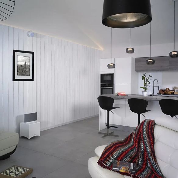 Lambris sapin brossé Pure Home - Blanc Alpin - 2500 x 135 x 13 mm