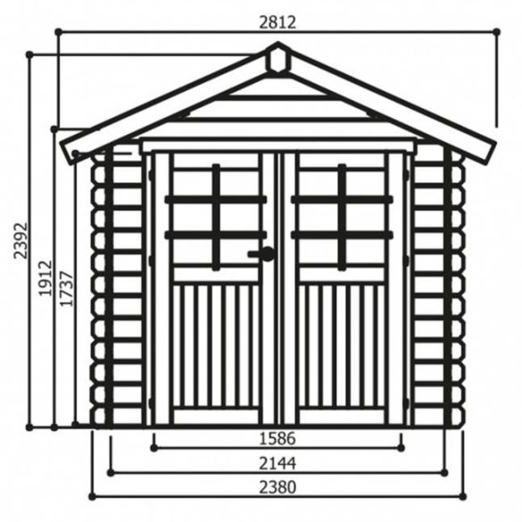 Abri de jardin bois NIMES 238 x 238 cm - 5,66 m²