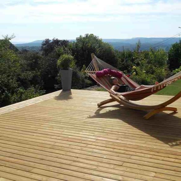 Lame terrasse pin du nord Cl4 huilé PROLIN - 5400x120x28 mm - Profil bombé rainuré