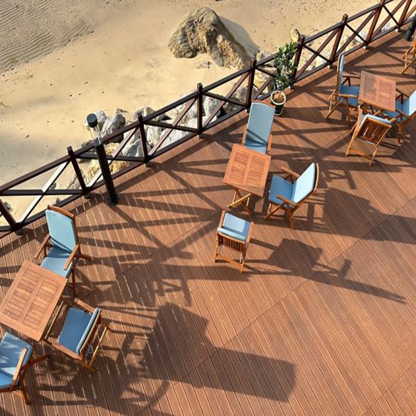 Lame terrasse bambou réversible pré- huilée Brun clair L. 1,85 m - 137x20 mm