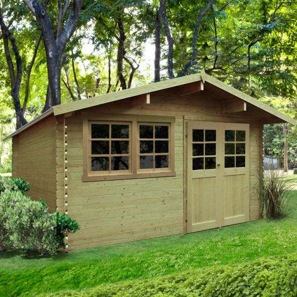 Abri jardin 28mm traité autoclave NIORT 418x298 cm - 12,46m² - S8308-1 SOLID