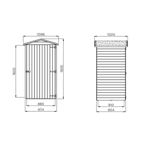 Abri de rangement S879-1LD  en épicéa traité autoclave 90x96x185 cm SOLID