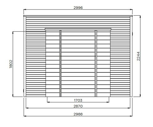 POTENZA - Abri en bois traité autoclave 5,94 m² - Pergola - Toit plat - S8733-1