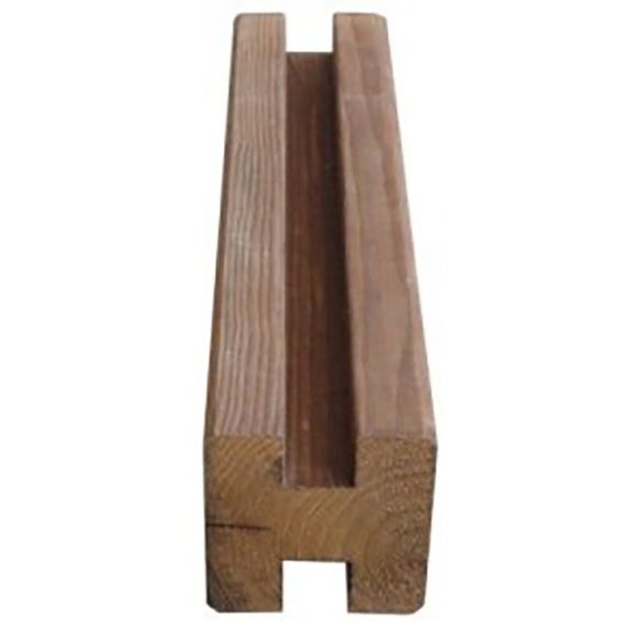 Poteau intermédiaire 90x90 mm en pin Cl4 marron  L. 3,00 m pour lames 25 mm