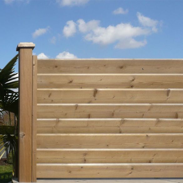 Lame de clôture bois persienne L. 1,94 m - 118x21 mm - en épicéa  traité Classe 3