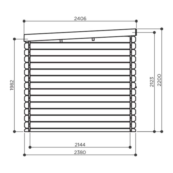 Abri jardin 28mm en bois autoclave NEVERS 238 x 238cm - S8332-1 SOLID