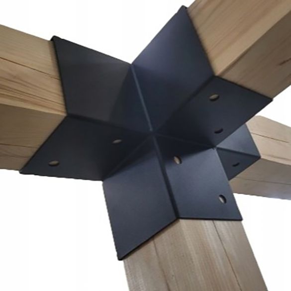 Connecteur 4 directions - 92x185x275 mm - pour poteaux bois 90x90 mm