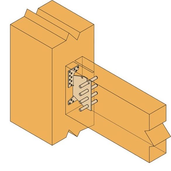 Étrier invisible à encoche et âme intérieure 134x108 mm TU16 SIMPSON