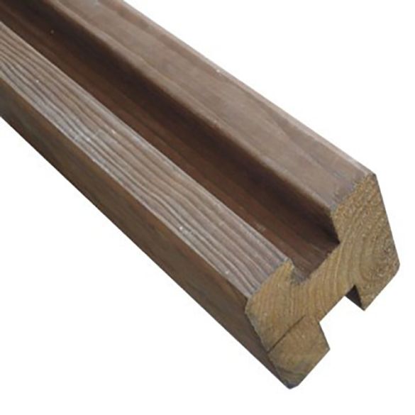 Poteau intermédiaire 90x90 mm en pin Cl4 marron L. 2,00 m pour lames 25 mm