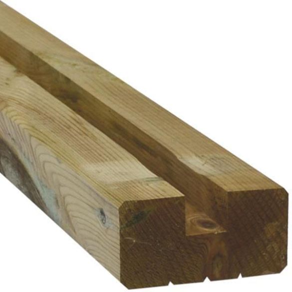 Demi poteau bois 90x45 mm L. 2,40 m - Rainure 22 mm - traité Classe 4 marron