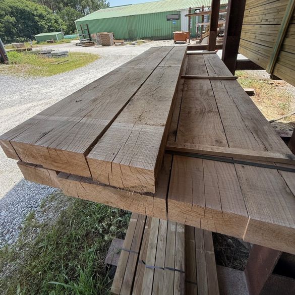 Traverse paysagère en chêne rouge - 200x100 mm - Long. 2,60 m