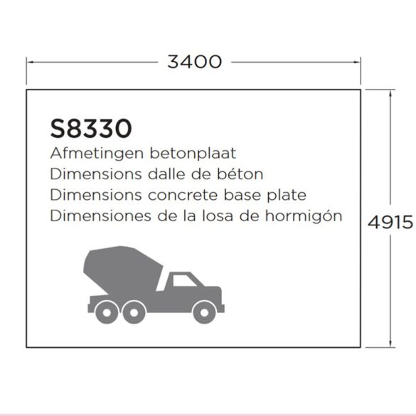 Garage bois brut 28 mm 18,19 m² Porte motorisée  358x508 cm - S8330 Solid