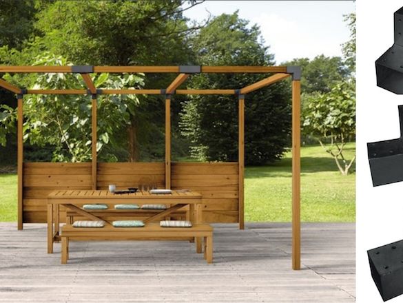 Connecteur express en T - 92x185x275 mm - pour poteaux bois 90x90 mm