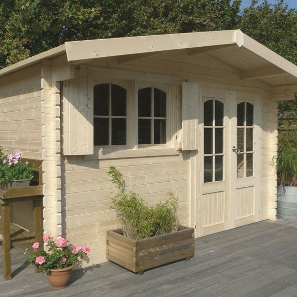 Abri de  jardin en épicéa 40 mm TIGNES 16,22 m² - 418x388 cm - S8969 SOLID