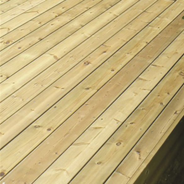 Lame de terrasse en pin du nord lisse - Long. 4,20 m - 27x145 mm - Classe 4