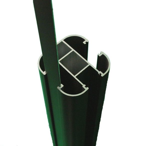 Glissière aluminium L.2,30 m pour poteau clôture Evoluclos - Gris 7016