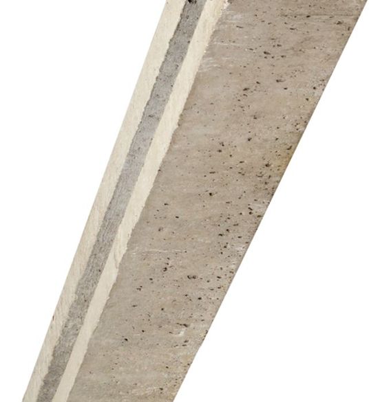 Poteau intermédiaire en béton 12x12 cm - rainure de 34 mm - Longueur 2,50 m
