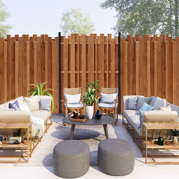 Poteau alu EvoluH27 L. 2,30 m - 75x60 mm - pour lame clôture et écran 27 mm