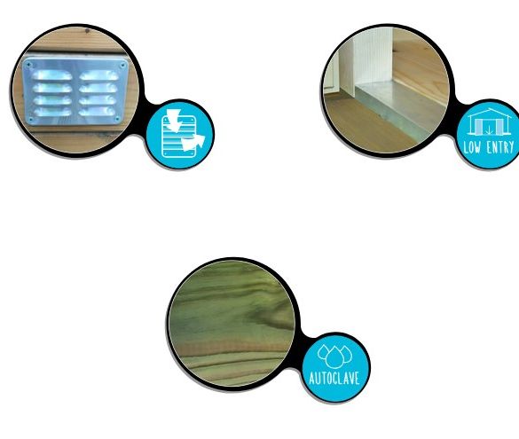 Abri jardin bois traité 8,69 m² TARENTO 291 x 287 cm + Pergola 299 cm – S8742-1