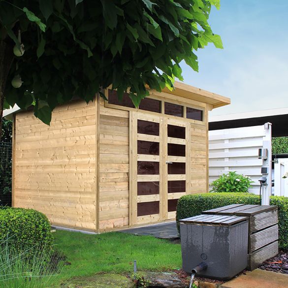 Abri jardin bois brut 28 mm VERONA 303x244 mm - 7,39m² - S8244 SOLID