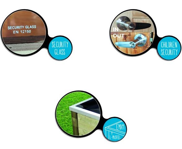 Abri jardin bois traité 8,69 m² TARENTO 291 x 287 cm + Pergola 299 cm – S8742-1