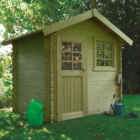 Abri de jardin  298 x 198 cm SARAN - 5,90 m² – Bois autoclave 28 mm  - S820-1