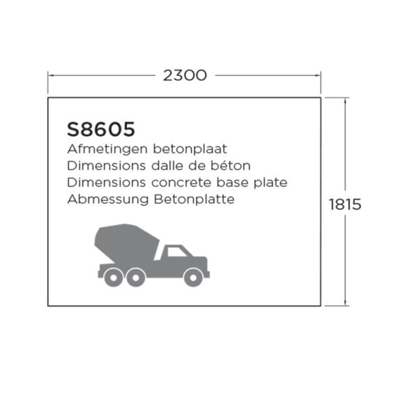 Abri jardin en bois brut 19 mm STENDAL 248x198 cm - 4,91 m²- S8605 SOLID