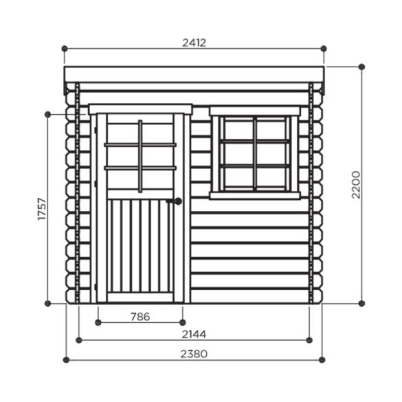 Abri jardin 28mm en bois autoclave NEVERS 238 x 238cm - S8332-1 SOLID