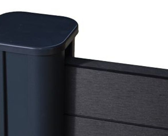 Chapeau de poteau First 74x48 mm en ABS pour clôture Evoluclos - Gris 7016