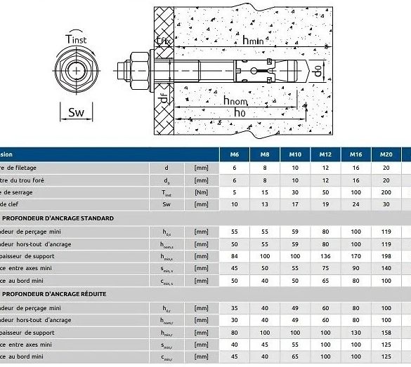 50 Goujons d'ancrage Ø12x150 mm haute performance R-XPT - Acier zingué - RAWL
