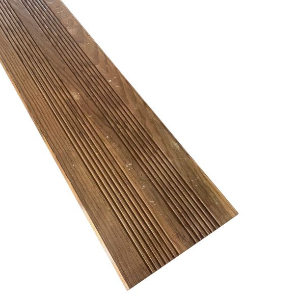 Lame terrasse SELECTION striée 145x22mm L.2,40 m en pin Classe 4 Marron