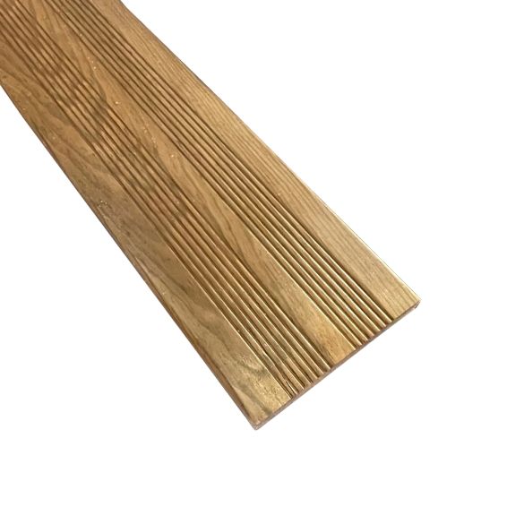 Lame terrasse SELECTION striée 145x22mm L.2,40 m en pin Classe 4 Marron