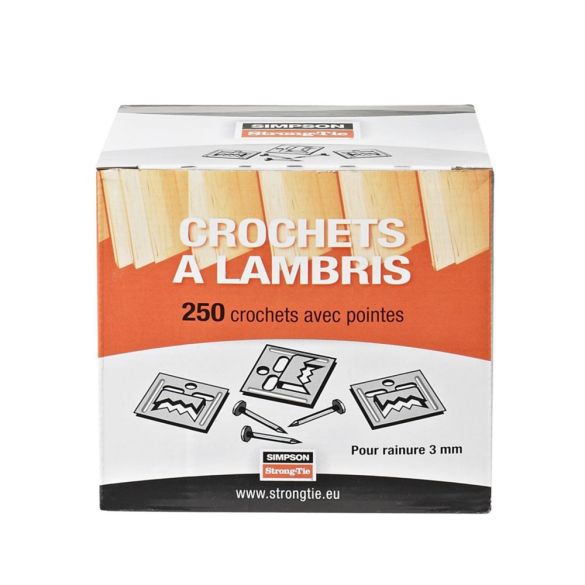Clip pour lambris bois rainure 3mm - acier galvanisé - boîte de 250 pcs