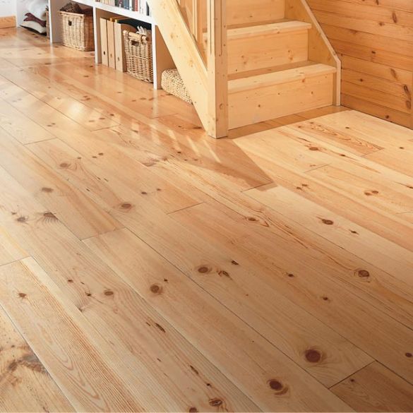 Parquet pin massif à clouer 200x20 cm - Choix noueux