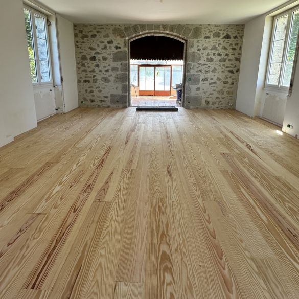 Parquet bois massif à clouer 200x14 cm - Pin des Landes - Choix Sans Noeud