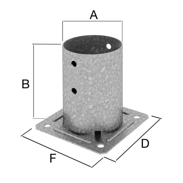Pied de poteau rond Ø 8 cm - PPJRB80 - Simpson Strong-Tie