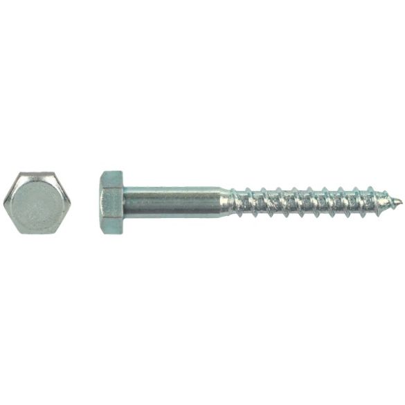 Vis bois Tirefond tête hexagonale Ø8x60 mm DIN 571 acier zingué - Boîte de 200