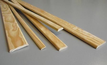 Chant plat 2 arrondis en Pin des Landes 40x6 mm Long. 2,40 m