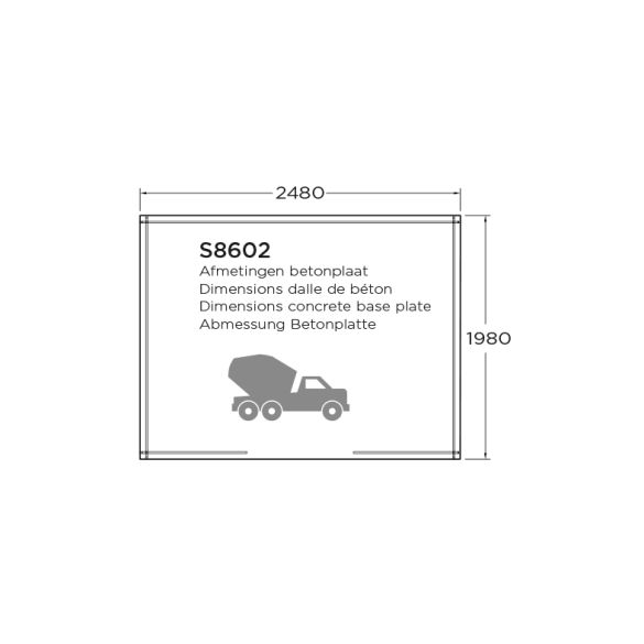 Abri de jardin bois 19 mm DRESDEN 248 x 198 cm - 4,91 m²