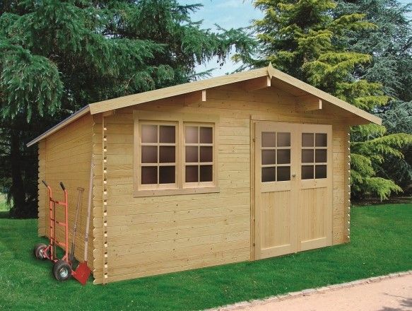 Abri jardin bois 28 mm VISP 418 x 388 cm - 16,22 m²